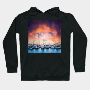 Australian Sailing - The Boat Harbour at Sunset Hoodie